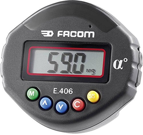 FACOM - Adaptateur Angulaire - E.406 - Serrage Angulaire - Précision ±2° - Plage Angulaire 1-360° - Résolution 0,1° - Préréglage Possible de 9 Valeurs d'Angle - Mémoire 50 Valeurs - avec Coffret