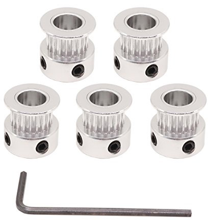 WINSINN GT2 Riemenscheibe, 20 Zähne, 8 mm Bohrung, 6 mm Breite, 20 Zähne, Zahnriemenscheibe, Rad, Aluminium, für 3D-Drucker (5 Stück)