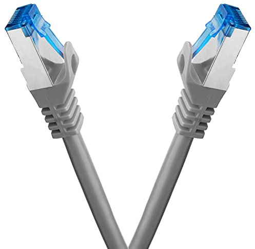 BIGtec - 2 Stück - 7,5m CAT.7 Gigabit Patchkabel Netzwerkkabel grau Kupferkabel Patch Ethernt LAN DSL Kabel CAT7 (RJ45, Cat 7, S/FTP PIMF) 7,50m