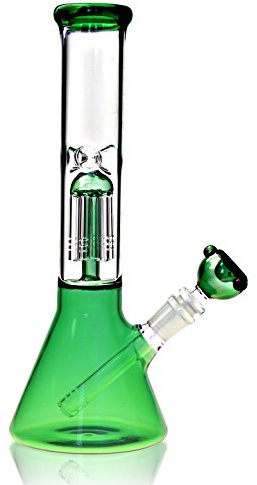 Bong mit geradem Hals, aus Glas, 30 cm hoch, 14,5 mm