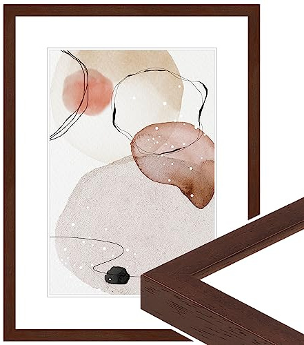 WANDStyle Bilderrahmen A3 Nussbaum, DIN A3 Bilderrahmen Holz 30x42 cm | Hochwertiger Holzbilderrahmen, Posterrahmen zum Aufhängen, Rahmen 30x42 cm, Fotorahmen H950 - Made in Germany