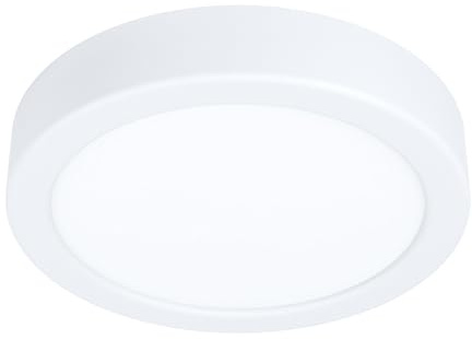 EGLO LED Deckenleuchte Fueva 5, Ø 16 cm, 1 flammige Aufbauleuchte aus Stahl und einer Kunststoff Leuchtfläche, Deckenlampe in Weiß, LED Aufbaulampe neutralweiß