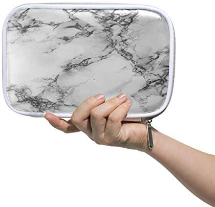 RXYY Federmäppchen Marmor Textur Schwarz Weiß, Halter Mäppchen Reißverschluss Schreibwaren Reise Beutel Bürste Kosmetik Stifttasche für Schule Mädchen Jungs