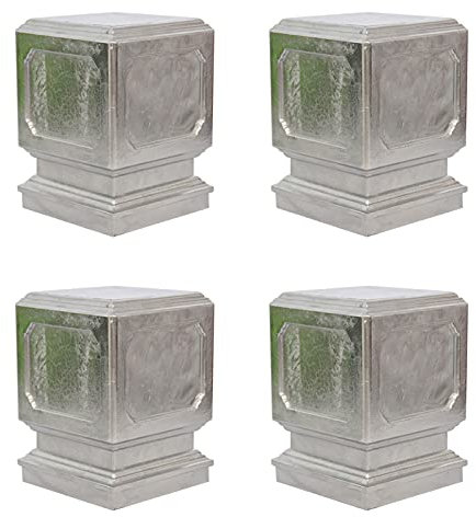 LTLGHY Lot de 4 capuchons de poteau de clôture carrés en aluminium étanches pour poteaux en bois pour terrasse, terrasse, décoration de jardin, 140 x 140 mm