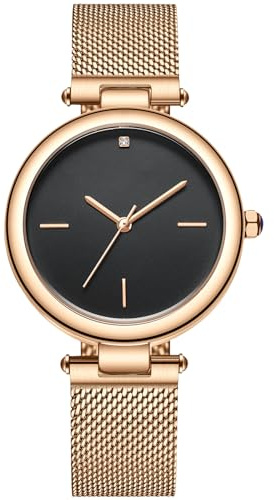 rorios Damen Uhren Wasserdicht Analog Quarz Armbanduhr mit Mesh Edelstahlarmband Minimalist Damen Uhr Mode Uhren für Frauen Mädchen