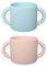 Paquete de 2 tazas de silicona de doble mano para bebés y niños pequeños, sin BPA, apto para lavavajillas, microondas y congelador