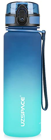 UZSPACE Trinkflasche 500ml/800ml/1L, Sport Trinkflasche Kinder Auslaufsicher, Tritan & BPA-frei Wasserflasche für fahrrad, fitness,Outdoor