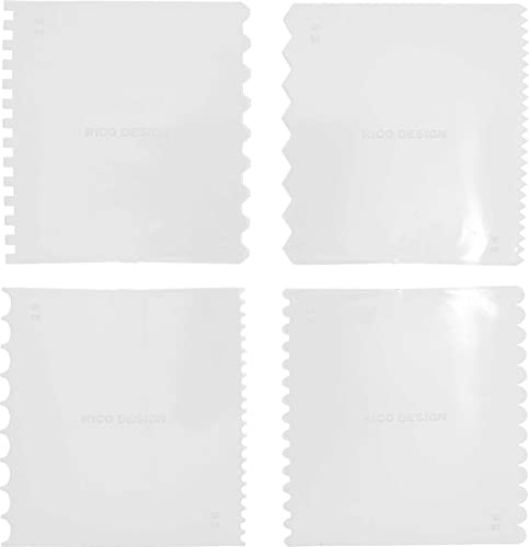 Rico Design Effektspachtel Set 4 Stück PP Material 7.5x8.0 cm Fein
