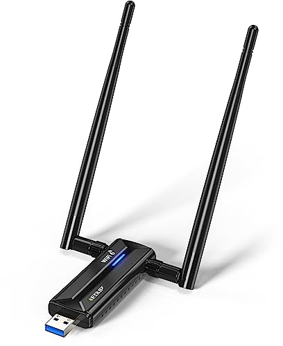 EDUP USB 3.0 WiFi 6E AX5400M WiFi Adapter for PC,802.11AX,Tri-Band 6GHz/ 5GHz/ 2.4GHz,Dual 5dBi Antennas,USB WiFi Dongle Wireless Network Adapter for Desktop PC Laptop,Compatible with Windows 11/10
