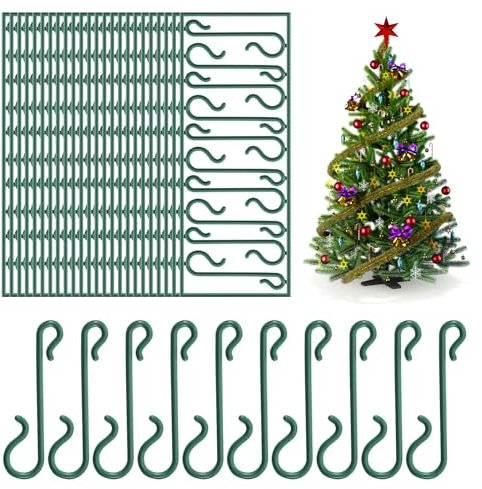 lttorjf 250 pcs Ganci Per Palline Di Natalizi Ornamenti Addobbi Natalizi per Albero di Natale Verde Mini Appendini per Albero di Natalizi Ghirlanda di Natale