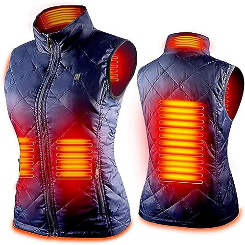 Zeiayuas Heated Gilet Womens UK Sale Clearance Heating Body Warmer USB Charging Electric Heated Jacket 5 Zone Heated Vest Winter Warm Vests Coats for Hunting Outdoor Camping (Excluded Power Pack)