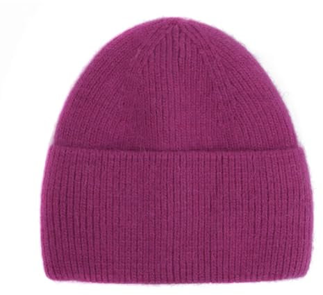 FASHION YOU WANT Strickmütze aus Atmungsaktivem und Leichtem Material Damen Wintermütze Feinstrick SINA (DE/NL/SE/PL, Alphanumerisch, Einheitsgröße, brombeer)