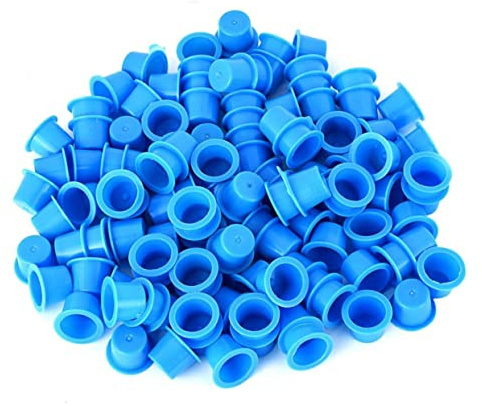 Didiseaon 100pièces Godets Encre Bleu Jetables Plastique pour Maquillage Permanent des Cils Sourcils Contenants à Pigments pour Artistes