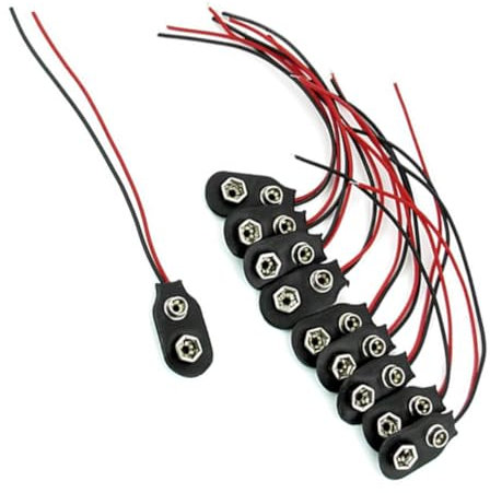 Veemoon 50pièces Connecteur De Batterie avec Câble Connecteur à Clip pour Piles Alimentation pour Projets Électronique Câble De Batterie