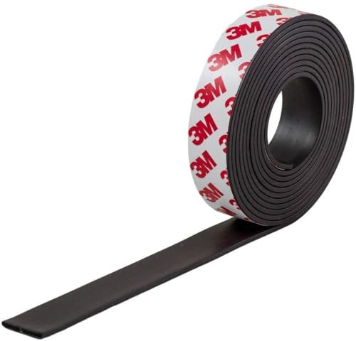 S.J Products Self Adhesive Magnetic Tape Flexible Anisotropic 10mm x 1.5mm Wide Strips (1 Metres)