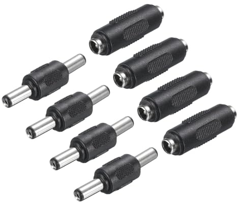 QUARKZMAN Adattatore Connettore di Alimentazione DC, 5,5 x 2,1 Mm 4Pz Femmina-Femmina 12V e 4Pz Maschio-Maschio 12/24V Presa di Alimentazione per Strisce Led e Cctv