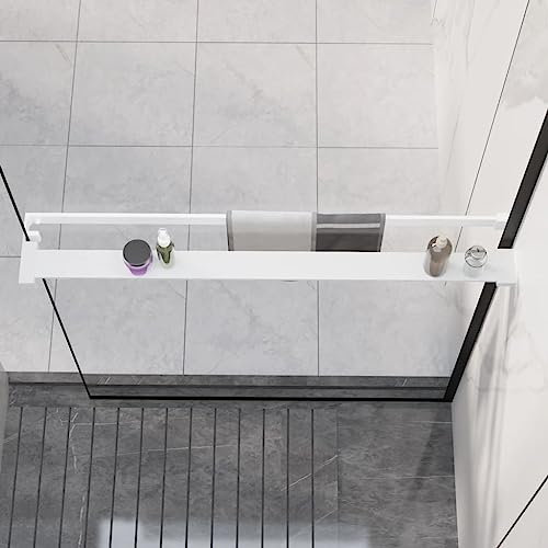 Home Outdoor OthersShower Shelf for Walk-in Shower Wall White 90cm Aluminio