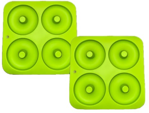 Donda's House® Pack 2. Molde donut silicona. Verde. Moldes donuts y reposteria. Moldes antiadherentes. Silicona sin BPA. (VERDE)