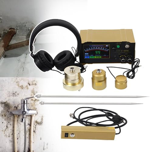 Détecteur de fuite de tuyau d'eau, détecteur de fuite d'eau souterraine professionnel, avec tige d'écoute et capteur – Positionnement précis/affichage LCD, 4 niveaux réglables, testeur de surveillance