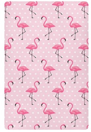 Odot Spannbetttuch für Babybetten, Flamingo Muster Kinderbett Spannbettlaken Beistellbett Spannbettlaken Stubenwagen Bezug Kinderwagen/Moseskorb Matratzenbezug (Polka Dot,168x88cm)
