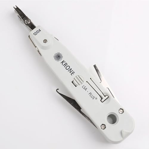 Outil de poinçonnage professionnel pour câbles réseau et télécommunications RJ45/RJ11 Cat5e/Cat6 – Type Krone avec insertion de borne à impact, pince à dénuder, pour Ethernet et prise téléphonique