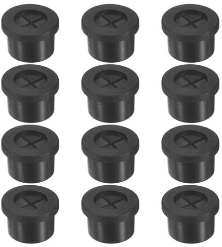 M METERXITY 12 Pezzi Passacavi in Gomma per Cavi 14mm Passacavo Nero | Doppia Faccia Flessibile Copriforo per Cavi/Fili Protezione Passacavo per Cavi