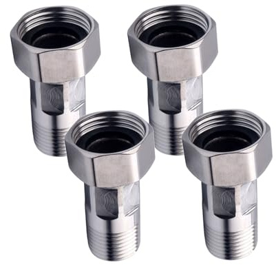 4 raccordi di ricambio per tubi dell'acqua in acciaio inox, raccordo rapido per contatore dell'acqua