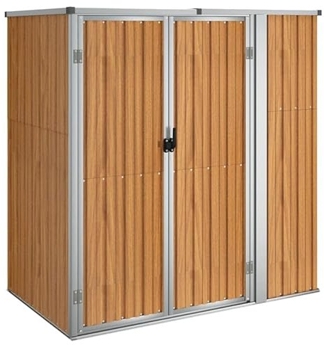Gerätehaus aus verzinktem Stahl 161x89x161 cm - Wetterfest & stabil für Gartenwerkzeuge, Gartengeräte & mehr - Ideal für kleine Gärten & Haushalte