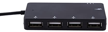Eacam 4 Port Micro USB Hub, Support 4 X Hub USB 2.0 Fonctionnant en Même Temps, avec Une Prise en Charge à Chaud, Une Prise en Charge OTG et Une Fonction de Charge, pour et pour