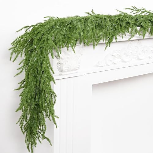 Timiyou Guirnalda Navidad 2.7M con Luces - Impermeable y Decorativa, Ideal para Escaleras, Chimenea y Puerta, 30 LED y Temporizador, Fiesta Navideña