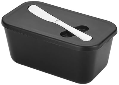 Butter Container with Lid and Knife,Unbreakable Plastic Butter Dish,Easy Scoop,Dishwasher Safe,Butter Dishes with Butter Knife for Countertop Kitchen Picnic Baker