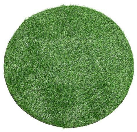 CIYODO Gazon Artificiel Décoratif Rond 100 CM Diamètre 25 CM Épaisseur Faux Gazon Vert Résistant aux UV et Intempéries Tapis Synthétique pour Terrasse Jardin et Plaque D’Égout