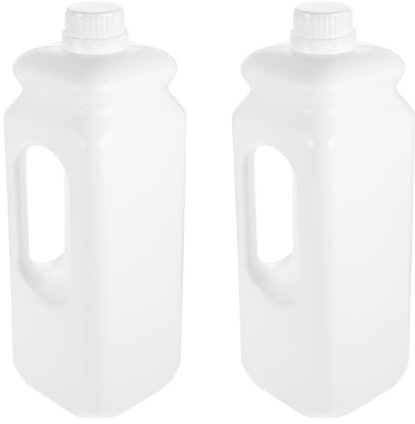 SHINEOFI Brocca in Plastica Riutilizzabile Tappo Ermetico 2 Pezzi 2 Litri Manico Ergonomico per Conservazione Liquidi in Cucina e Laboratorio