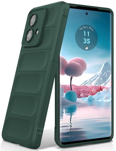 BonYonka Funda de Silicona para Motorola Moto Edge 40 Neo, Verde | Diseño Ondulado Antigolpes, Forro Interior de Microfibra Antirrayas, Tacto Suave y Sedoso, Protección Militar contra Caídas
