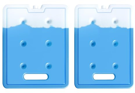 Generico Set 2 Ghiaccioli Riutilizzabili | Accumulatori Freddo Gel 800ml 1000ml Blu Cartoon | Refrigeranti Congelamento Rapido Ermetici Pranzo Borsa Termica Campeggio
