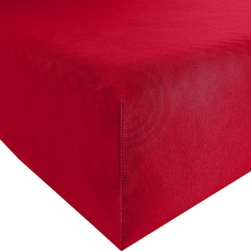 Estella Spannbettlaken Mako-Feinjersey rot Größe 180x200 cm - 200x200 cm