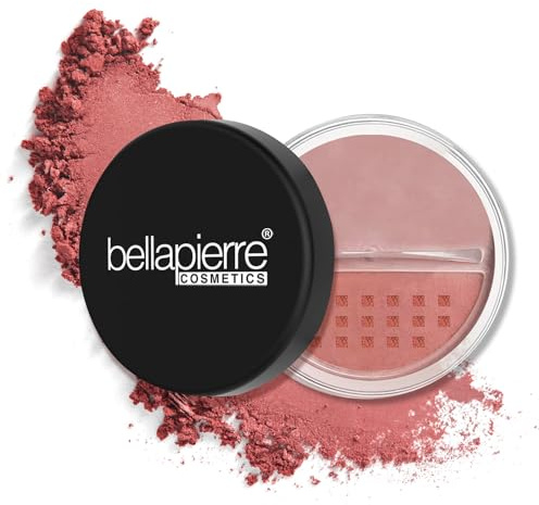 Bellapierre Mineral Blush – Loose Powder Blush, Lightweight Cheek Color, Warm Dewy Finish, Talc-Free, Hypoallergenic & Non-Toxic – 0.3 oz – Desert Rose