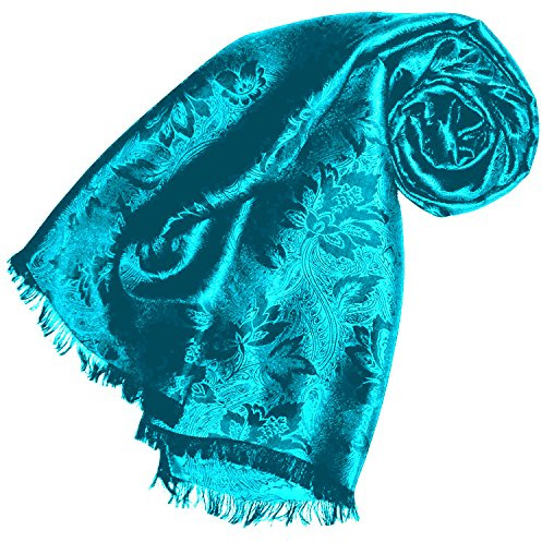 Lorenzo Cana Schal gewebt in Damastwebung florales Paisleymuster aus Viskose mit Seide 55 cm x 190 cm