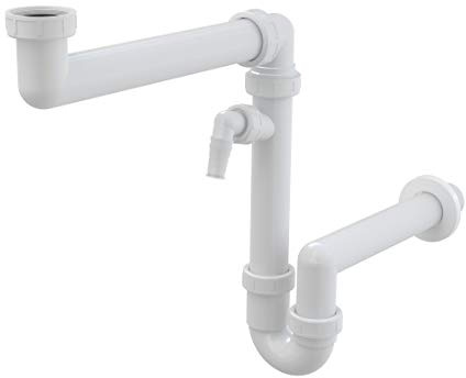 Alcaplast A872P - Sifón para ahorrar espacio, color blanco