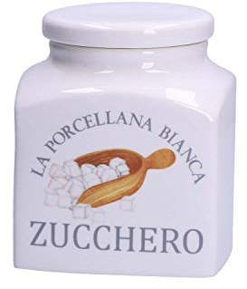La Porzellan Bianca – Deco Zucker in Geschenkbox – Aufbewahrung, Gläser und Behälter – Küchendosen – Porzellan – 1100 CC; 11,5 x 11,5 x 14,5 cm