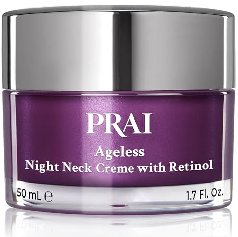 PRAI Beauty – Ageless Hals- und Dekolleté-Nachtcreme für Frauen, Premium-Hautpflege-Halscreme mit Hydrolysiertem Kollagen mit Hyaluronsäure und Sheabutter, Anti-Aging-Gesichtscreme | 50ml