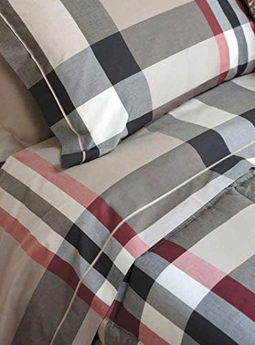 Bossi parure lenzuola 7317 Lennox Tinto Filo Matrimoniale -ESCLUSO sotto Lenzuolo
