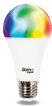 Beghelli - Lampadina LED Smart Dom-e E27 14W RGB-CCT WiFi, Compatibile con Alexa, App Domotica, Regolazione Colori e Intensità, Controllo Vocale, Facile Installazione - Bianco, 1 Unità