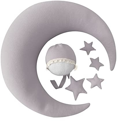 Neugeborene Fotografie Requisiten - Mond Dekokissen, Posing Kissen, Halbmond Und Sterne Set - Fotoshooting Props für 0-6 Monate Babys