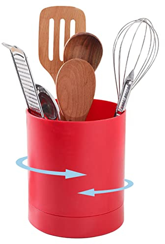 Cyrank Küchenutensilienhalter, 360° Drehbarer Utensilien Organizer, Kochlöffelhalter, Utensilienhalter Küche, Behälter für Küchenutensilien, Utensil Organizer Küchenutensilien Aufbewahrung