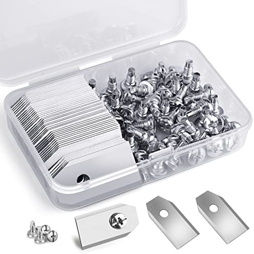 Rhinocerosdance Lame Robot Tagliaerba 45 Pezzi Argento 0,75 mm Universale Vale per Tutti Husqvarna Automower, Gardena, Yardforce Robot Tagliaerba, Lama di Ricambio per Robot Rasaerba con Viti