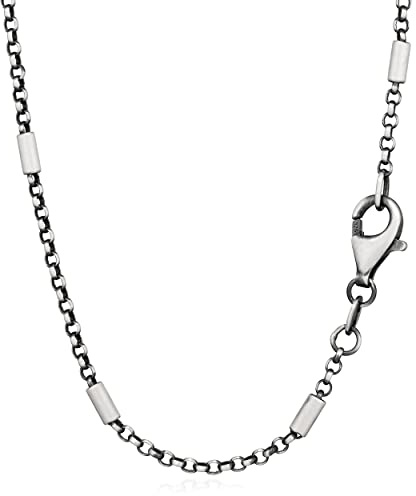 NKlaus 45cm catena a piselli in argento Sterling 925 ossidato collana da donna larga 1,9mm 13866