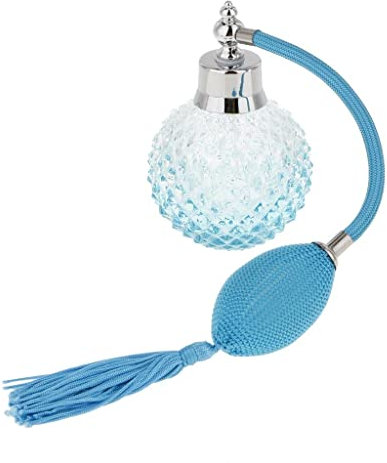 Leisurealeaneag Botella de perfume de cristal vintage azul atomizador recargable regalo de vidrio