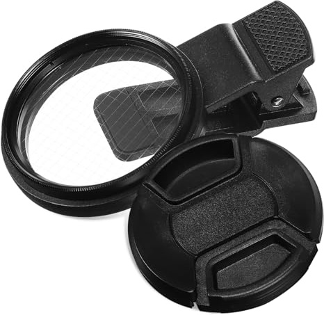 Objektivfilterklemme 4-Punkt 52mm aus Kunststoff für Handykamera | Schwarz, für Nachtaufnahmen, Handykameraobjektiv, Zubehör und Clip mit Tragbarer Bauweise