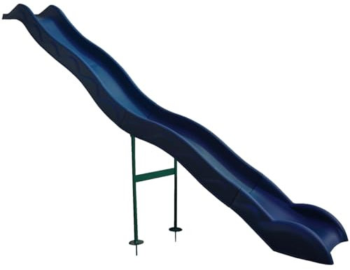 Anbaurutsche Wellenrutsche 3,80m für Podesthöhe: Podesthöhen: 150 cm BZW 1,7 m Petrol grünblau für Spielplatz im Garten